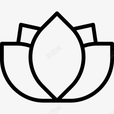 莲花水疗瑜伽4直线型图标图标