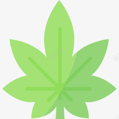 大麻天然7扁平图标图标