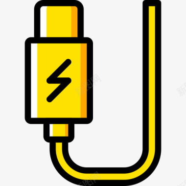 Usb连接器电缆4黄色图标图标