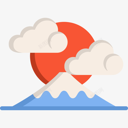 富士山日本13平坦图标svg_新图网 https://ixintu.com 富士山 平坦 日本13