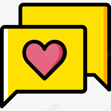 聊天浪漫生活方式10黄色图标图标