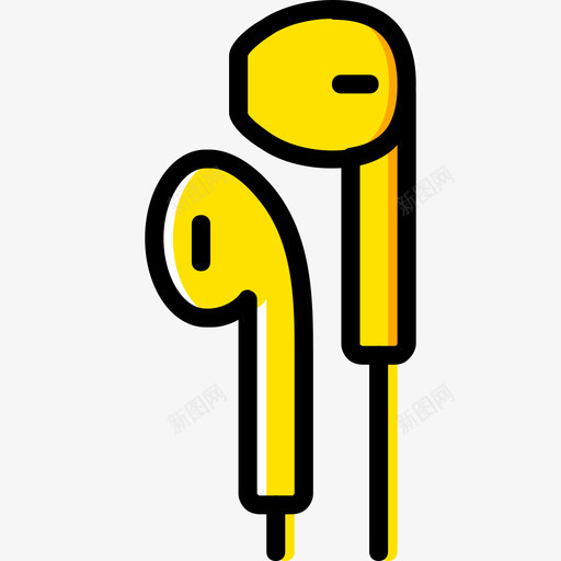 耳机连接器电缆4黄色图标svg_新图网 https://ixintu.com 耳机 连接器电缆4 黄色
