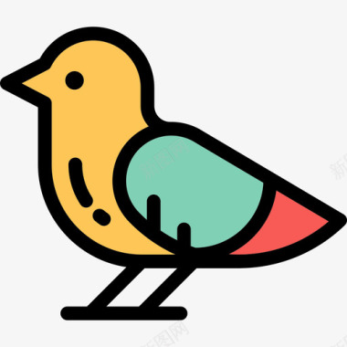 鸟类园艺8线性颜色图标图标
