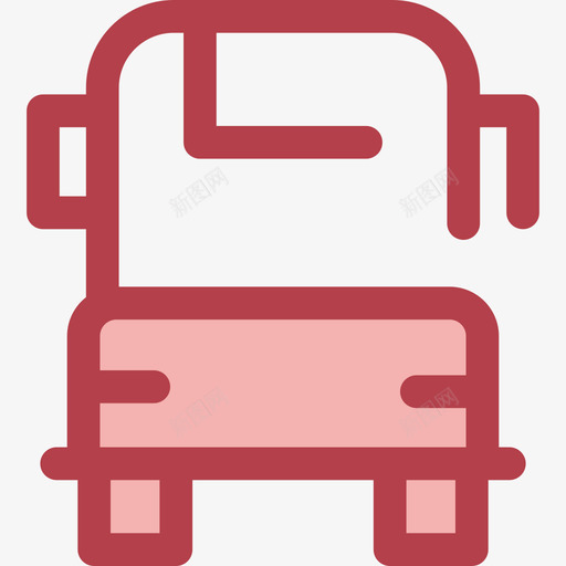 公共汽车交通18红色图标svg_新图网 https://ixintu.com 交通18 公共汽车 红色