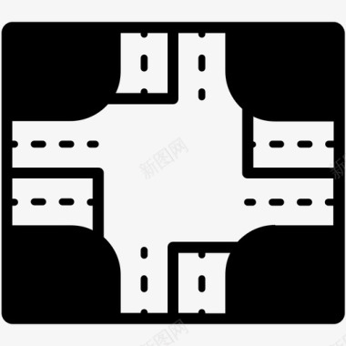 交叉口街道交通图标图标