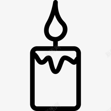 蜡烛美容spa4直线型图标图标