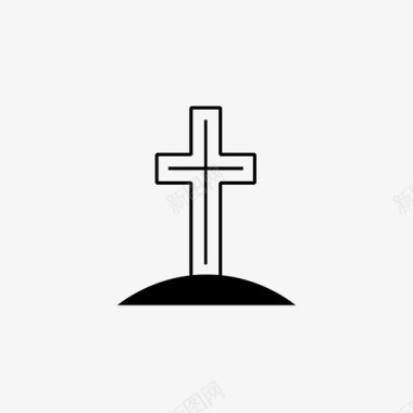 坟墓十字架死亡图标图标