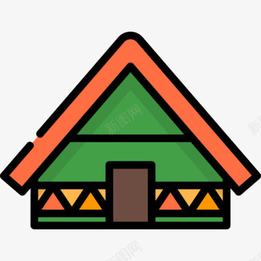 小屋房屋类型线条颜色图标图标
