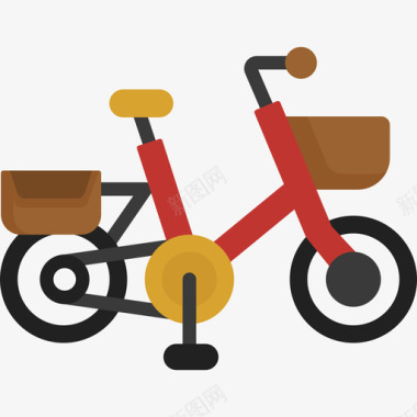 自行车邮局3扁平图标图标