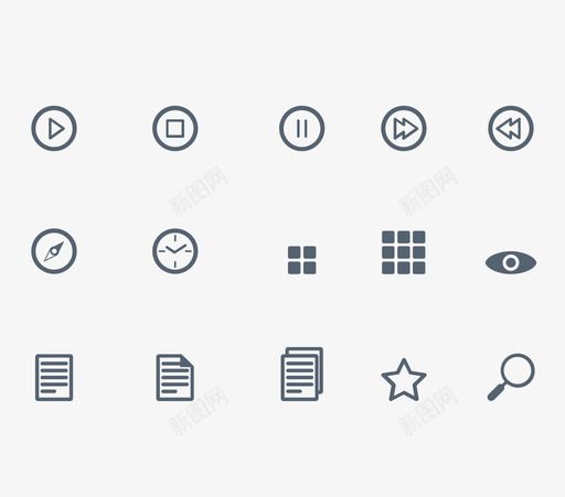 播放，查看，收藏，订单svg_新图网 https://ixintu.com 播放，查看，收藏，订单 常用-icon1 线性 扁平 简约 精美 圆润 可爱