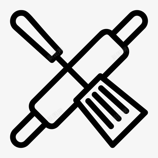 擀面杖擀面团厨房图标svg_新图网 https://ixintu.com 厨房 厨房用具线图标 抹刀 擀面团 擀面杖