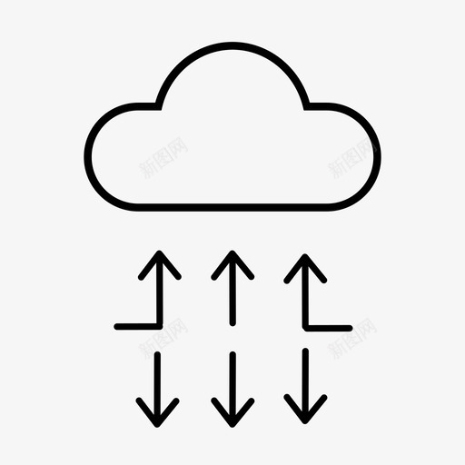 云存储云计算云数据库图标svg_新图网 https://ixintu.com 云存储 云数据库 云服务器 云网络 云计算 在线存储 大数据新轮廓笔划