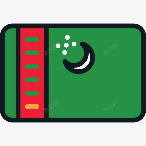 土库曼斯坦国旗系列4圆角矩形图标svg_新图网 https://ixintu.com 国旗系列4 圆角矩形 土库曼斯坦