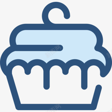 松饼食物和餐厅4蓝色图标图标