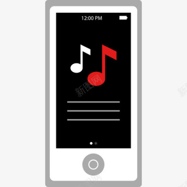 Ipod音乐和声音扁平图标图标
