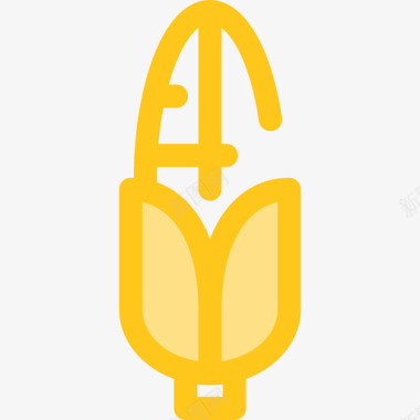 玉米芯食品和餐厅7黄色图标图标