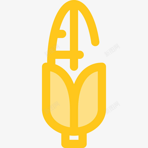 玉米芯食品和餐厅7黄色图标svg_新图网 https://ixintu.com 玉米芯 食品和餐厅7 黄色