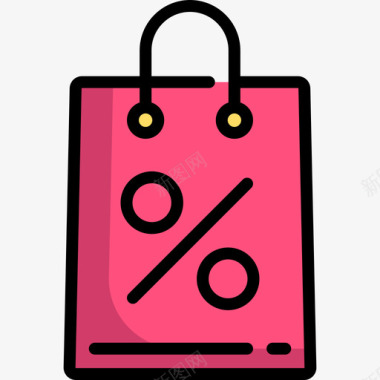 购物袋电子商务19线性颜色图标图标