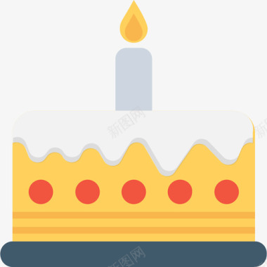 生日蛋糕派对和庆祝活动扁平图标图标