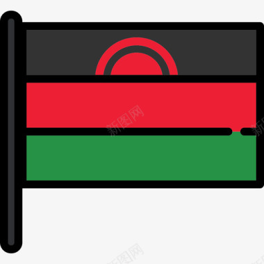 马拉维国旗收藏2号桅杆图标图标