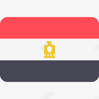埃及国际国旗6圆形矩形图标图标