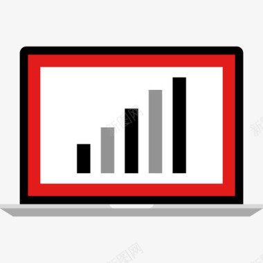 统计信息图形红色2平坦图标图标