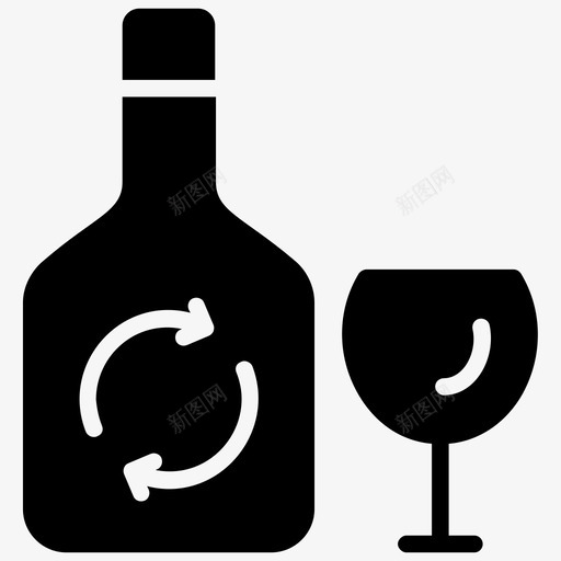 玻璃回收酒精玻璃瓶图标svg_新图网 https://ixintu.com 可重复使用的玻璃 回收雕文图标 玻璃回收 玻璃瓶 酒瓶 酒精