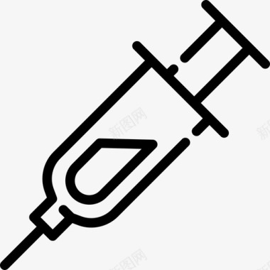 注射器科学12线性图标图标