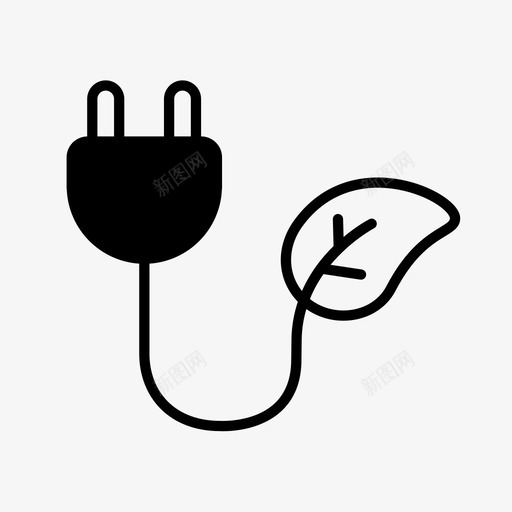 环保能源绿色图标svg_新图网 https://ixintu.com 插头 环保 绿色 能源 自然