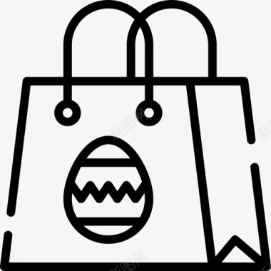 购物袋复活节6直线型图标图标