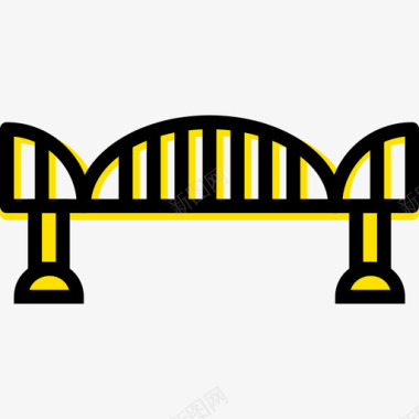 桥城市景观4黄色图标图标
