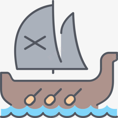 海盗船海盗3彩色图标图标