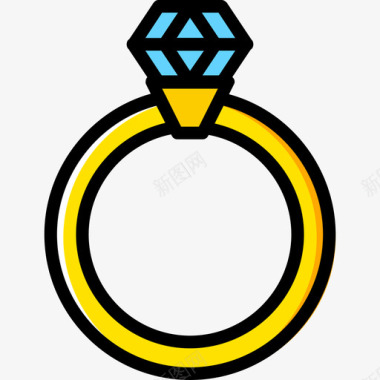 订婚戒指浪漫生活10黄色图标图标