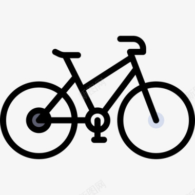 自行车生态17线性颜色图标图标