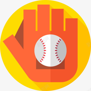 棒球手套平的图标图标