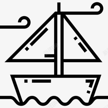 帆船水手4直线型图标图标