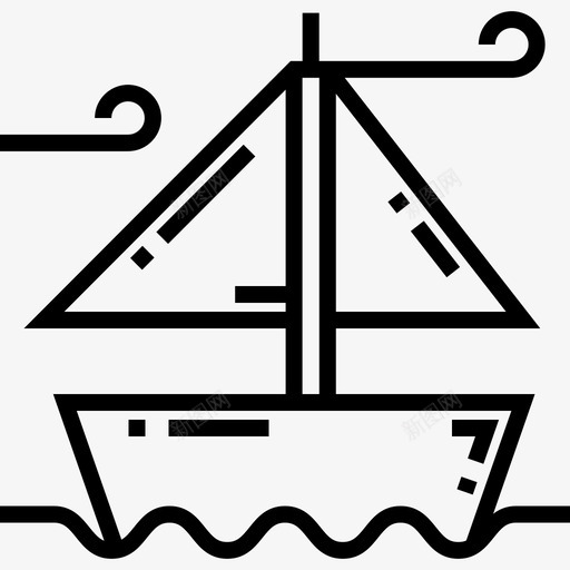 帆船水手4直线型图标svg_新图网 https://ixintu.com 帆船 水手4 直线型