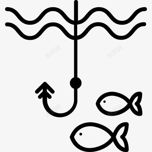 钓鱼钓鱼2直线型图标svg_新图网 https://ixintu.com 直线型 钓鱼 钓鱼2