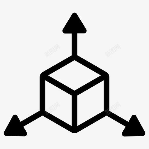 三维立方体尺寸图标svg_新图网 https://ixintu.com 三维 几何体 对象 尺寸 立方体