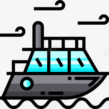 Yatch航海水手3线性颜色图标图标