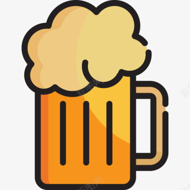 啤酒父亲节2线性颜色图标图标
