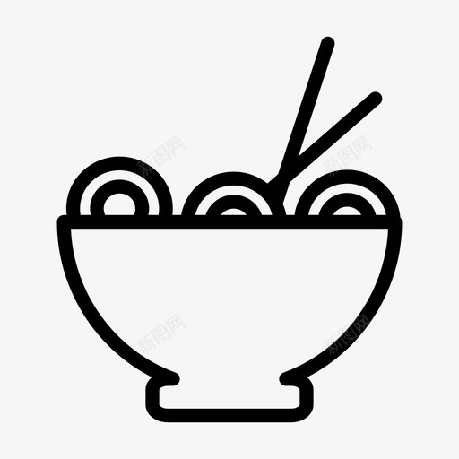 食品碗筷子图标svg_新图网 https://ixintu.com 厨房 拉面 烹饪 碗 筷子 食品