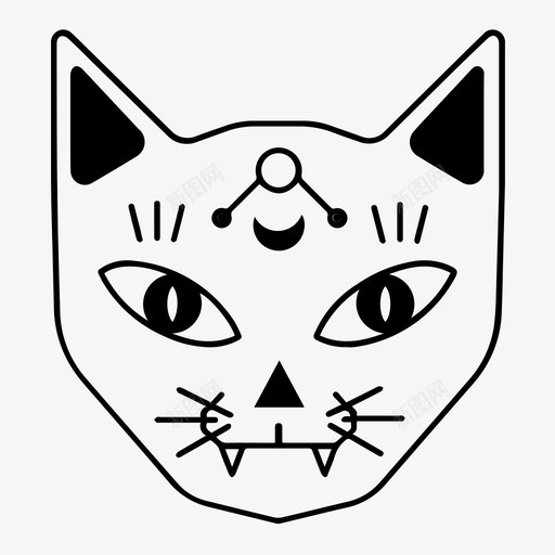 神秘猫炼金术魔法图标svg_新图网 https://ixintu.com 炼金术 神秘 神秘猫 魔法