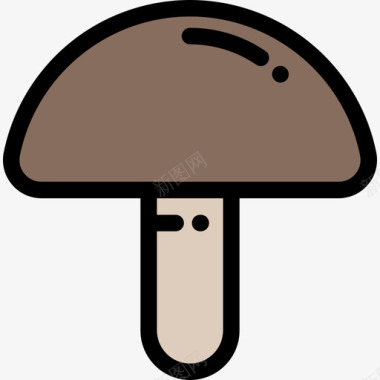 蘑菇野营25线形颜色图标图标