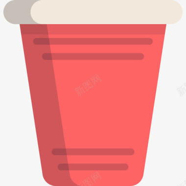 塑料杯酒吧和酒吧2扁平图标图标