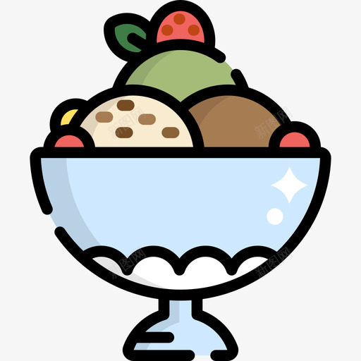 冰淇淋食品和餐厅9线性颜色图标svg_新图网 https://ixintu.com 冰淇淋 线性颜色 食品和餐厅9