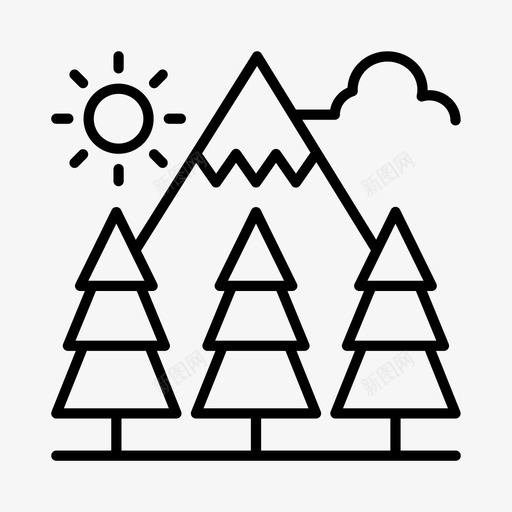 公园山自然图标svg_新图网 https://ixintu.com 公园 山 户外 树木 自然