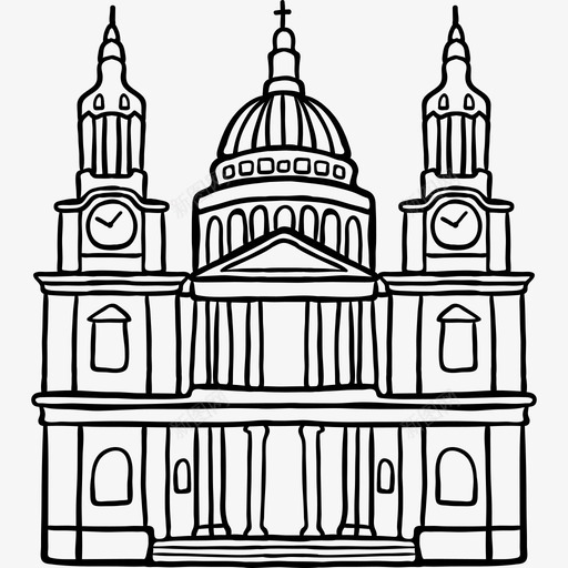 圣保罗大教堂世界纪念碑2黑色图标svg_新图网 https://ixintu.com 世界纪念碑2 圣保罗大教堂 黑色