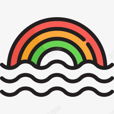 彩虹天气51线性颜色图标图标