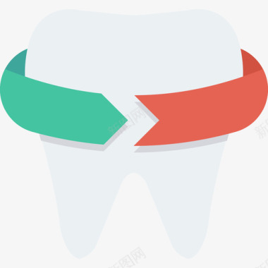牙齿医疗健康扁平图标图标